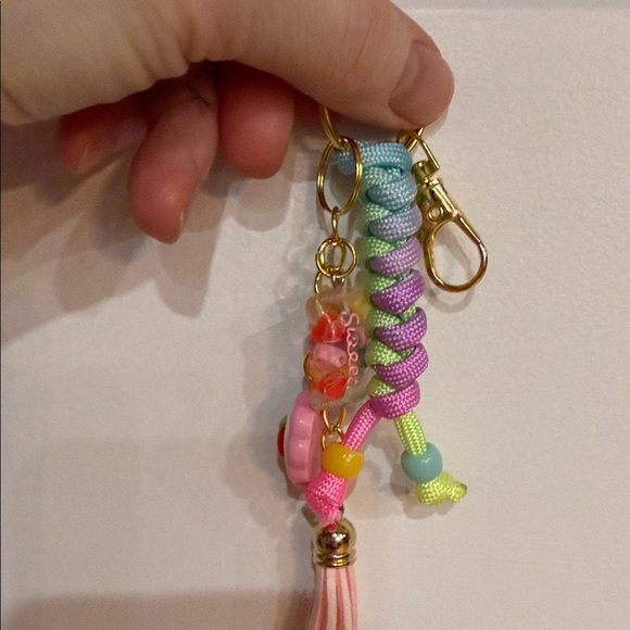 Handmade Colorful Keychain with Strawberry Charm - Picture 13 of 16